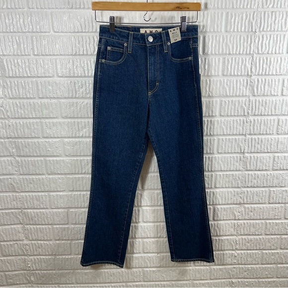 AMO Bella High Rise Slight Boot Jeans in Indie Blue NWT 25 - Picture 2 of 8